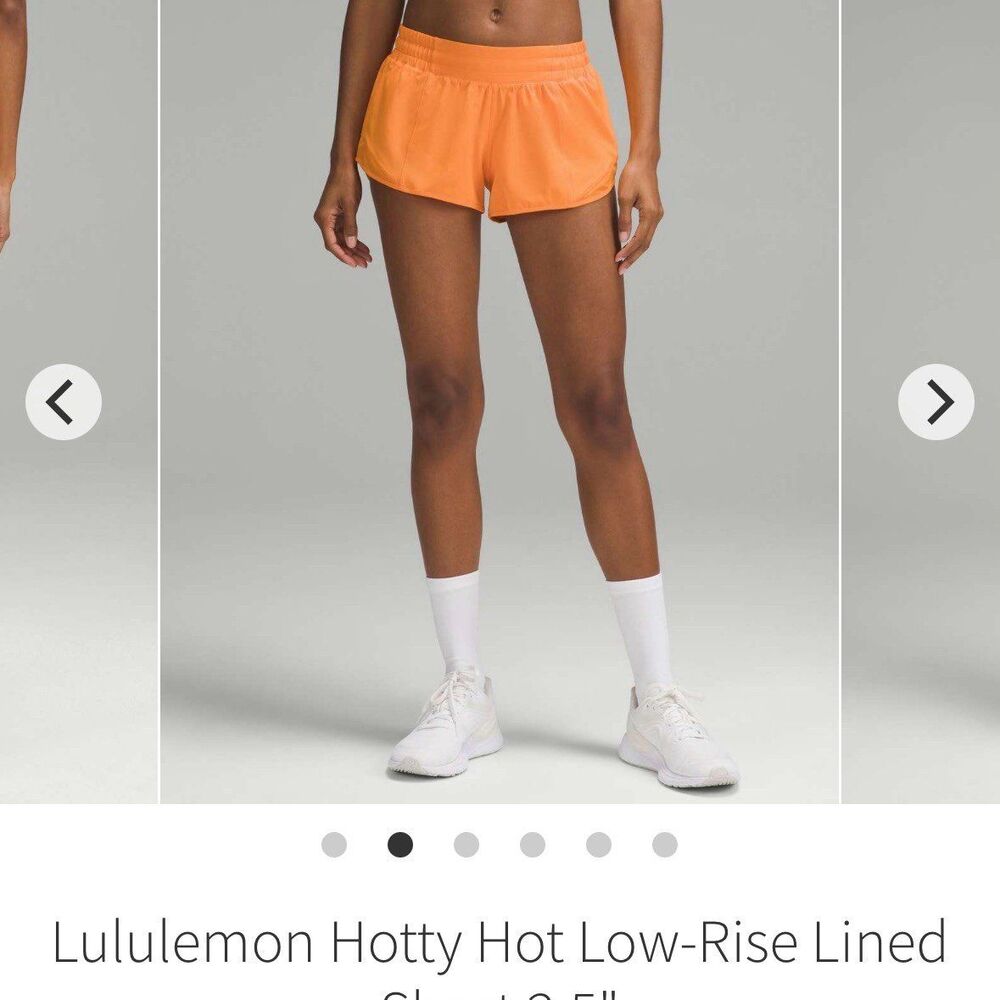 Lululemon Hotty Hot Low Rise Lined Short 2.5" Lit Orange Size 8